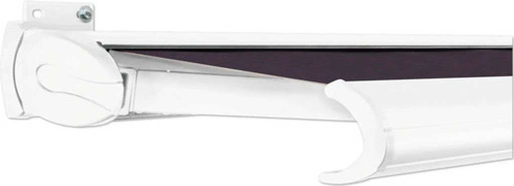 SOLUNA Kassettenmarkise Exclusiv 6x3 Stoff Dessin S2119 Gestell RAL 9010 verkehrsweiß Antrieb links inkl. Motor und Wand