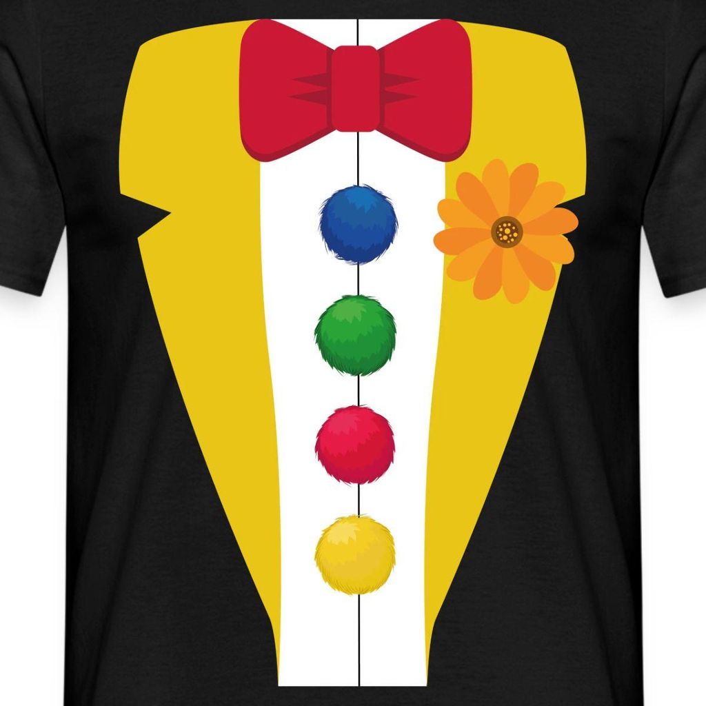 Spreadshirt Fasching Clown Kostüm Karneval Outfit Männer T-Shirt, M, Schwarz
