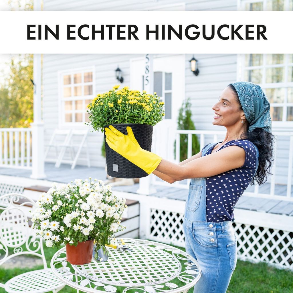2er Set Rattan Blumentopf Blumenkübel Pflanzentopf Produktbild 6