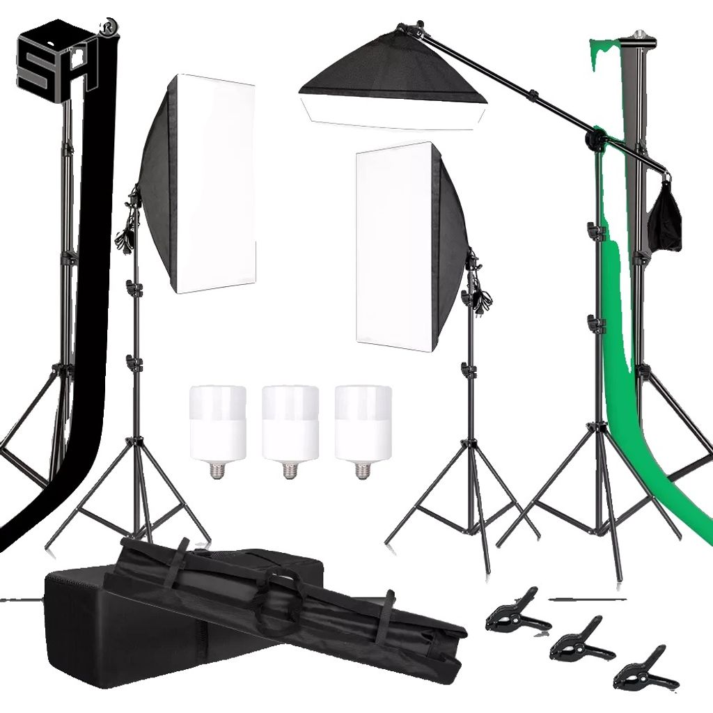 Fotografie Beleuchtungsset, 2M Hintergrundständer, verstellbarer Lichtständer, Foto Studio Set