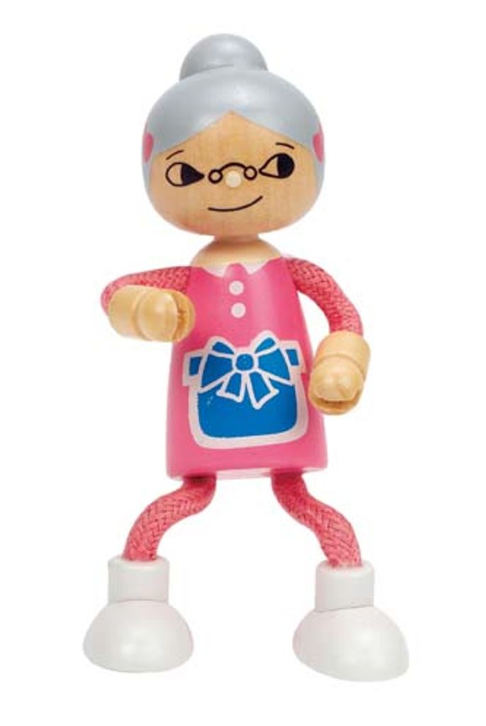 Hape Happy Family Biegepuppe Oma, E3504 Produktbild 