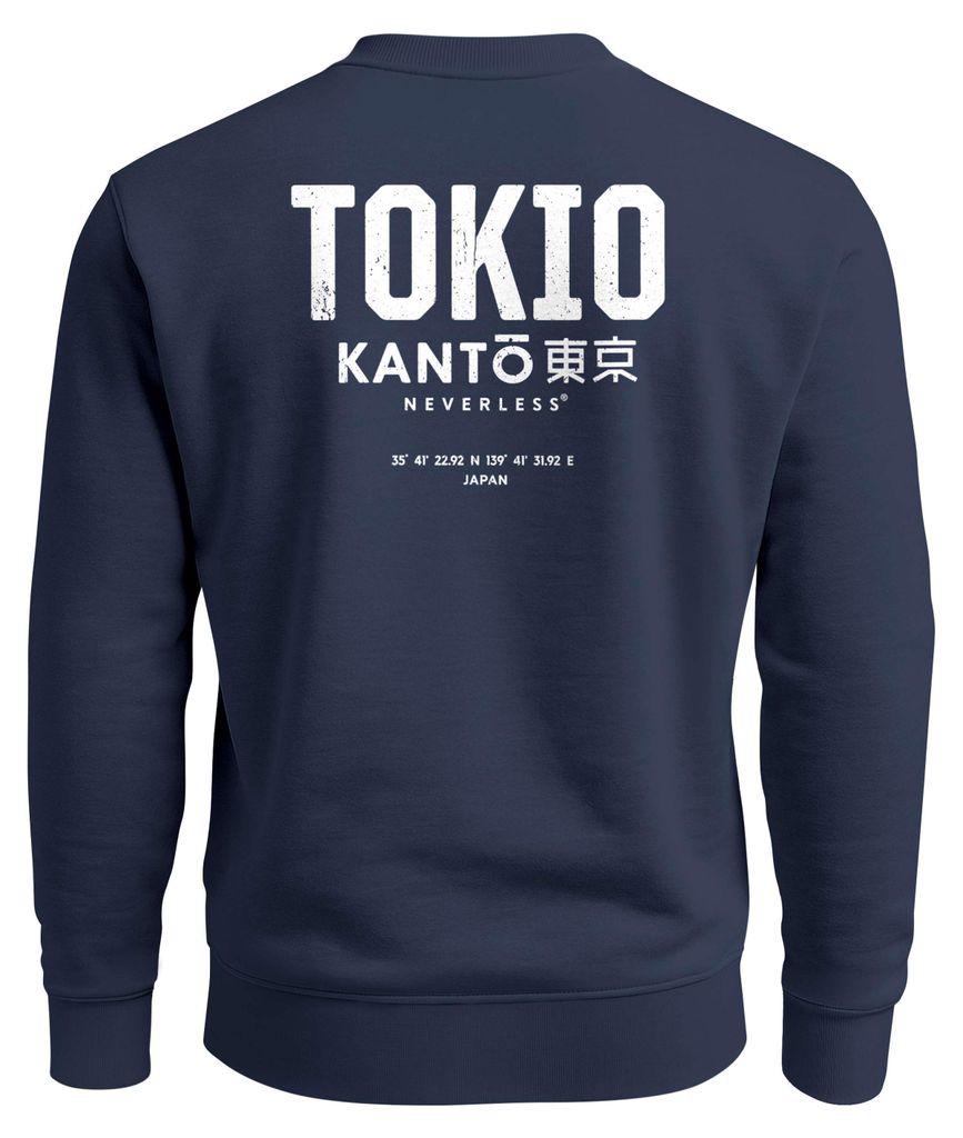 Sweatshirt Herren Pullover mit Backprint Tokio Kantō Japan Asia Inspired Fashion Streetwear Neverless