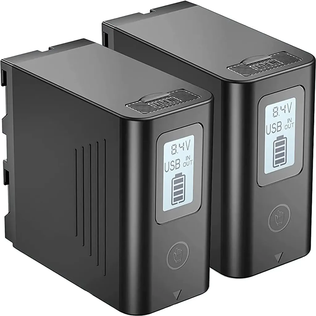 Batterie NP-F970 8800mAh Rechargeable - Pack de 2 avec Fonction Powerbank