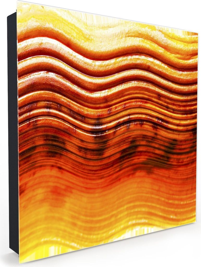 Nachbildung-Schlüsselkasten, Magnetpinnwand und Memoboard mit Glasfront Motiv Farbige Linien