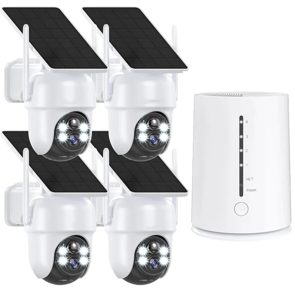 Système de Vidéosurveillance Solaire pour Maison avec HomeBase et 2K