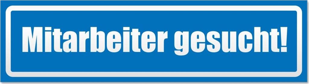 Mitarbeiter gesucht invertiert Magnetschild Schild magnetisch