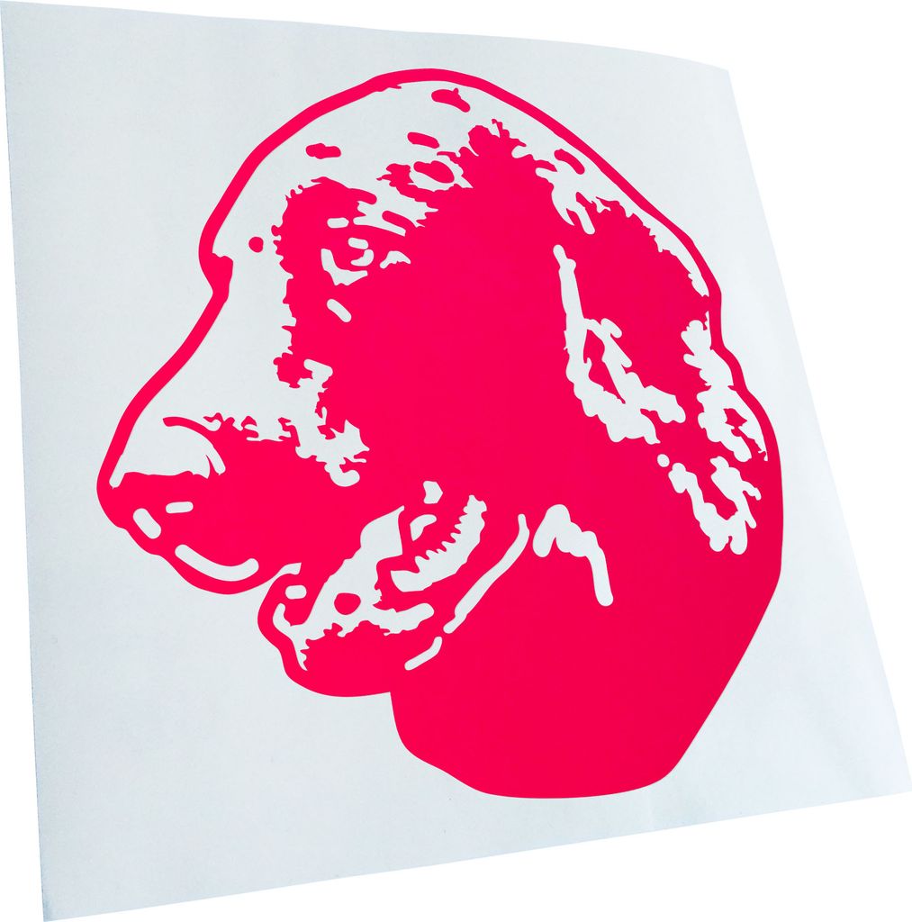 Kiwistar - Autoaufkleber - Curly coated retriever Hund - Neonpink - 60x55cm - Aufkleber für Auto, Laptop, Fahrrad, LKW, Motorrad mehrfarbig JDM De...