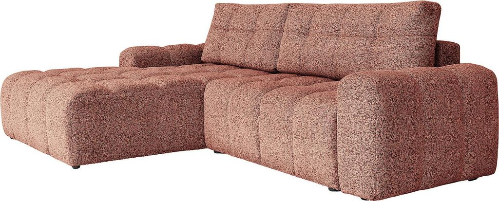 home24 Ecksofa mit Schlaffunktion - Strukturstoff