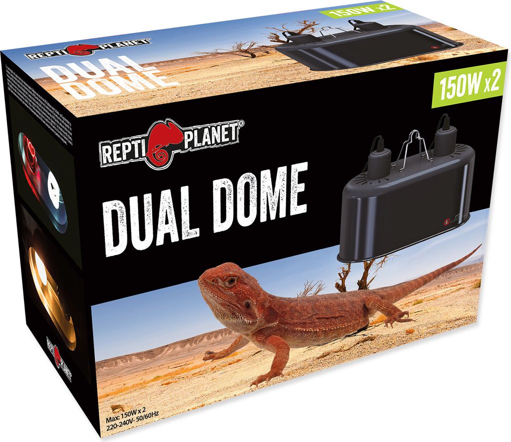 REPTI PLANET podwójna lampa max 2x150W E27 do terrarium Zdjęcie produktu 