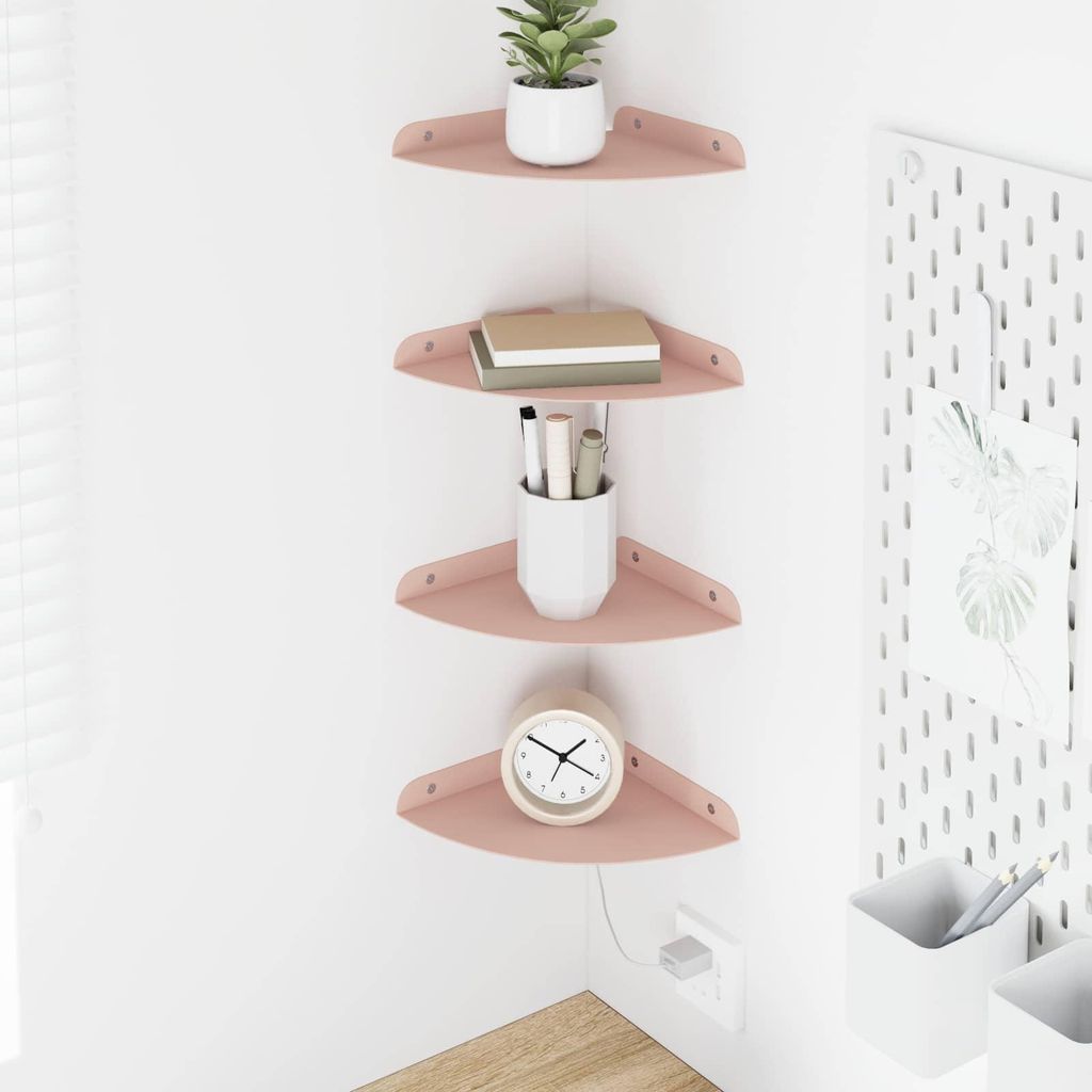Maison Exclusive - Schwebendes Regal mit Regal 4 pcs Rosa 18 x 18 x 2 cm
