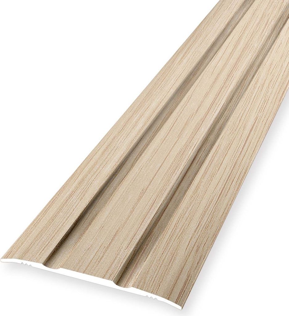 Übergangsschiene 2.5 x 38 x 2700 mm Übergangsprofil Übergangsleiste Aluminium eloxiert Geriffelt Selbstklebend Eiche weiß gekalkt Küberit
