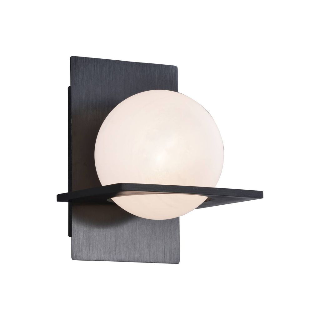 Lucande Wandleuchte Kulka, 1-flammig, schwarz, Glas, G9 Produktbild 