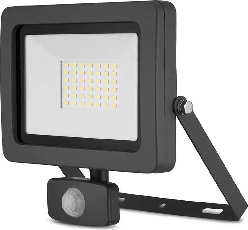 REV LED Außenleuchte Strahler Flare Anthrazit IP44 30W 2550lm Tageslicht 6500K kaltweiß Bewegungsmelder