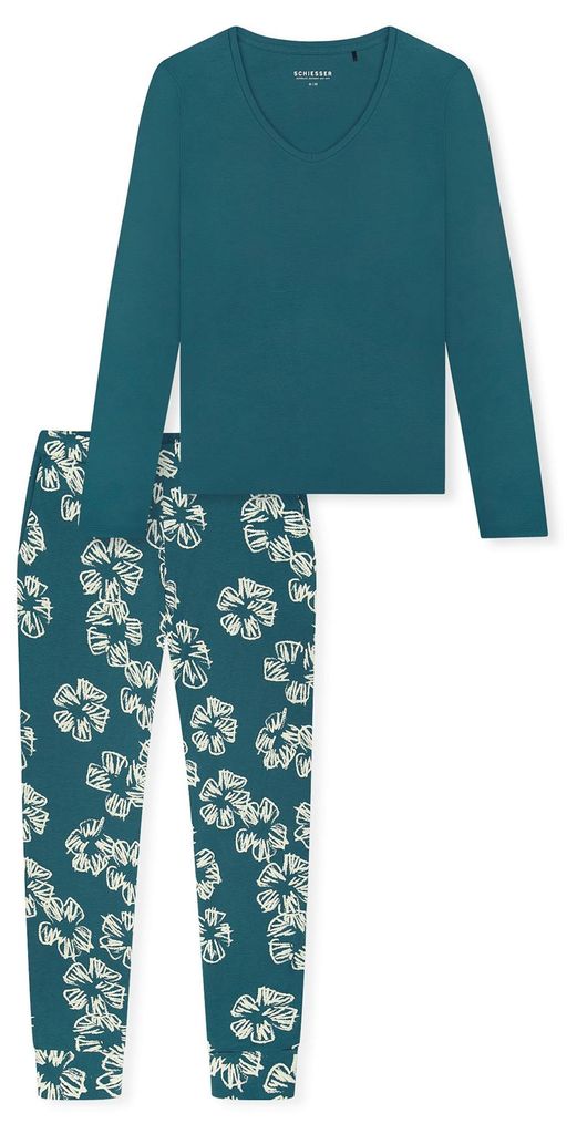 Schiesser Damen Pyjama Modern grün - Größe 44