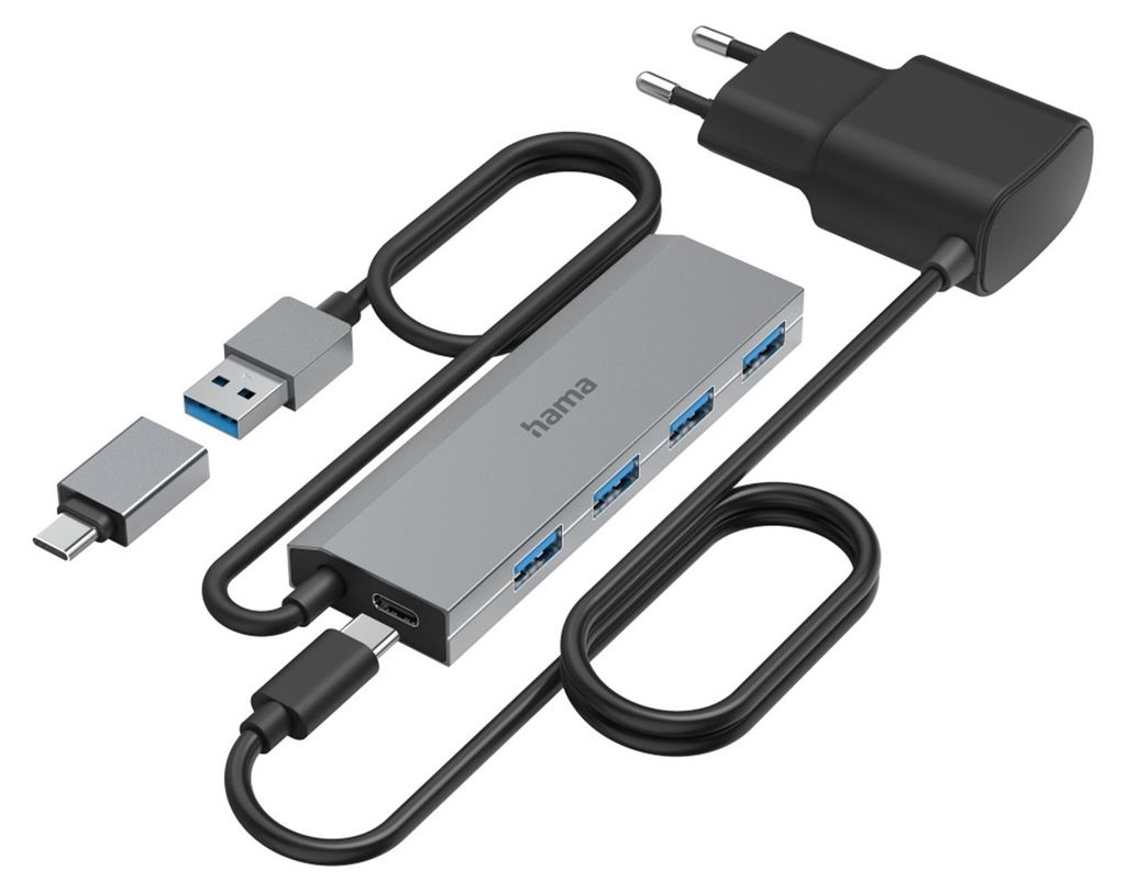 Hub USB, 4 ports, USB 3.2 Gen1, 5 Gbit/s, adaptateur USB-C Image du produit 