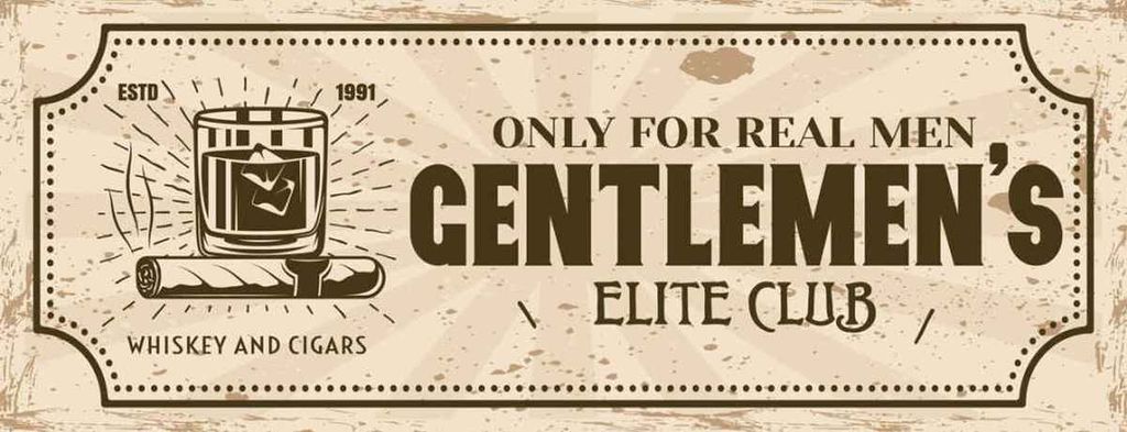 vianmo Holzschild 10x27 cm Whiskey Cigars elite club real men Essen Trinken