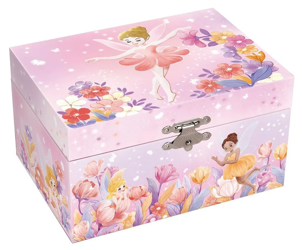 Coffret bijoux musical Elfe Harlekijn cadeau anniversaire fille fleurs