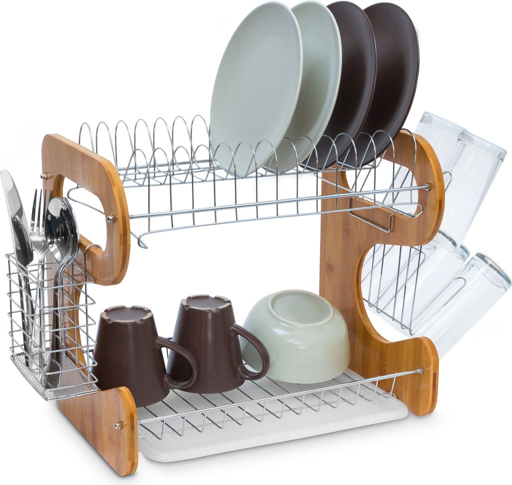 relaxdays Abtropfgestell braun Produktbild 