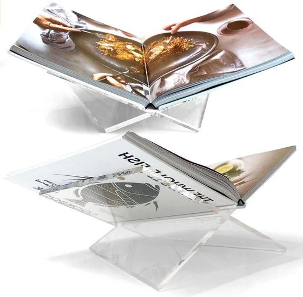 Support livre acrylique robuste et transparent - Porte-recette cuisine