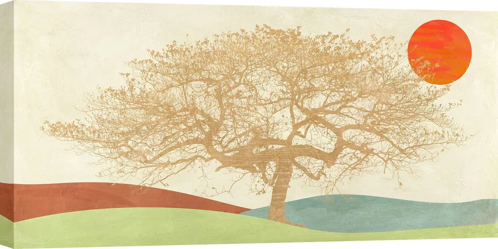 Décorez un grand mur vide avec le Tableau Arbre d'Or Sayaka Miko 140x70