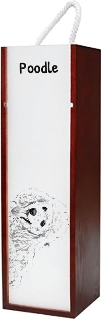 Pudel - Weinbox mit Hund, Alkoholbox mit Grafik, personalisierte Geschenkbox der Marke Art-Dog