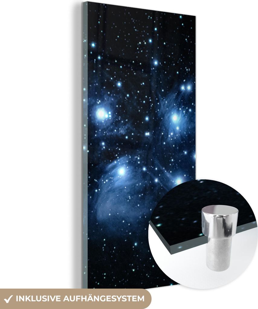 MuchoWow Glasbilder - Bilder auf Wandbild - Foto auf Glas Universum - Planeten - Sterne - Jungen - Mädchen - Kinder 60x120 cm Wanddekoration aus G...