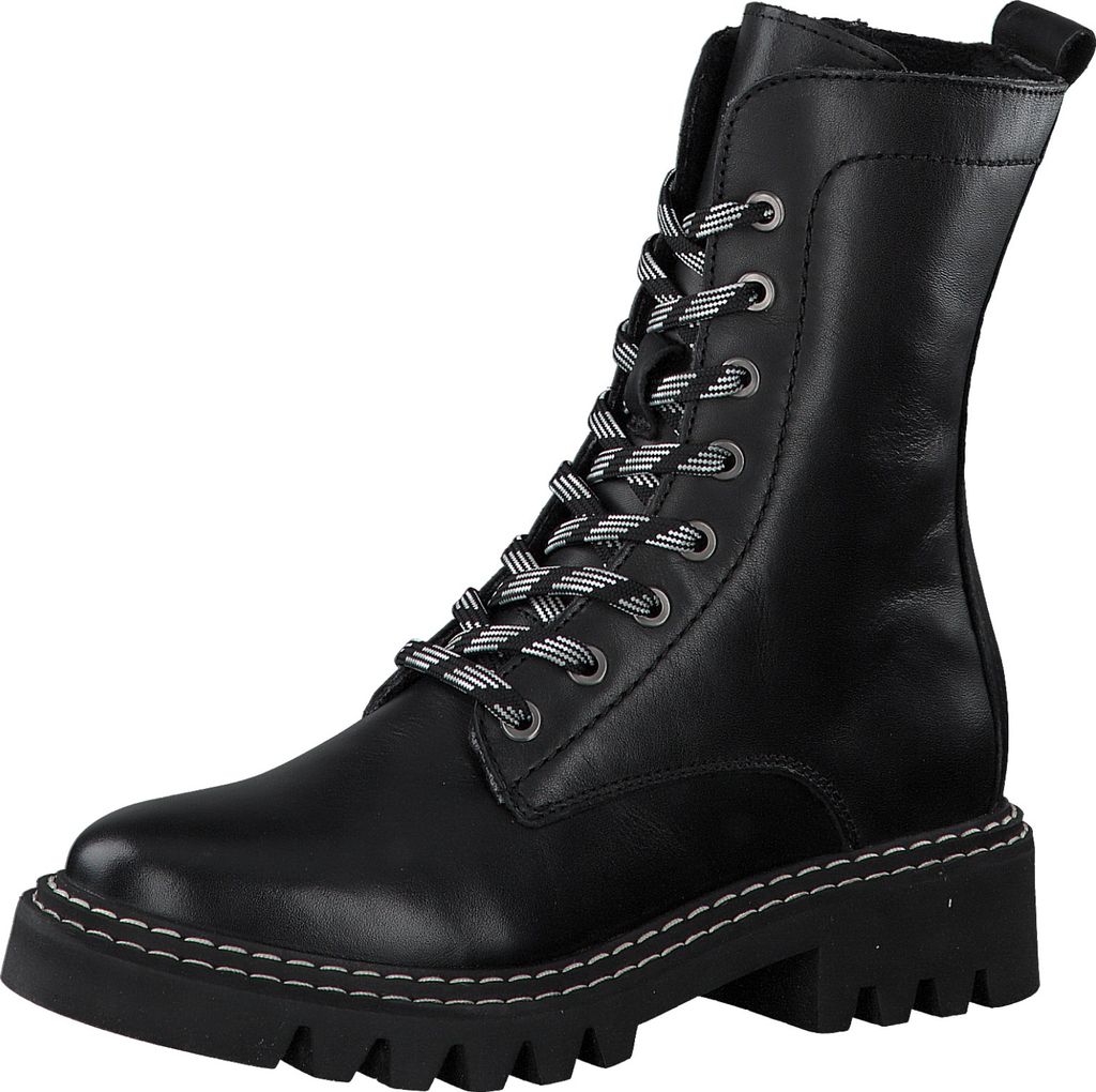 Tamaris Damen Stiefeletten Leder Schnürung 1-25268-25, Größe:40 EU, Farbe:Schwarz