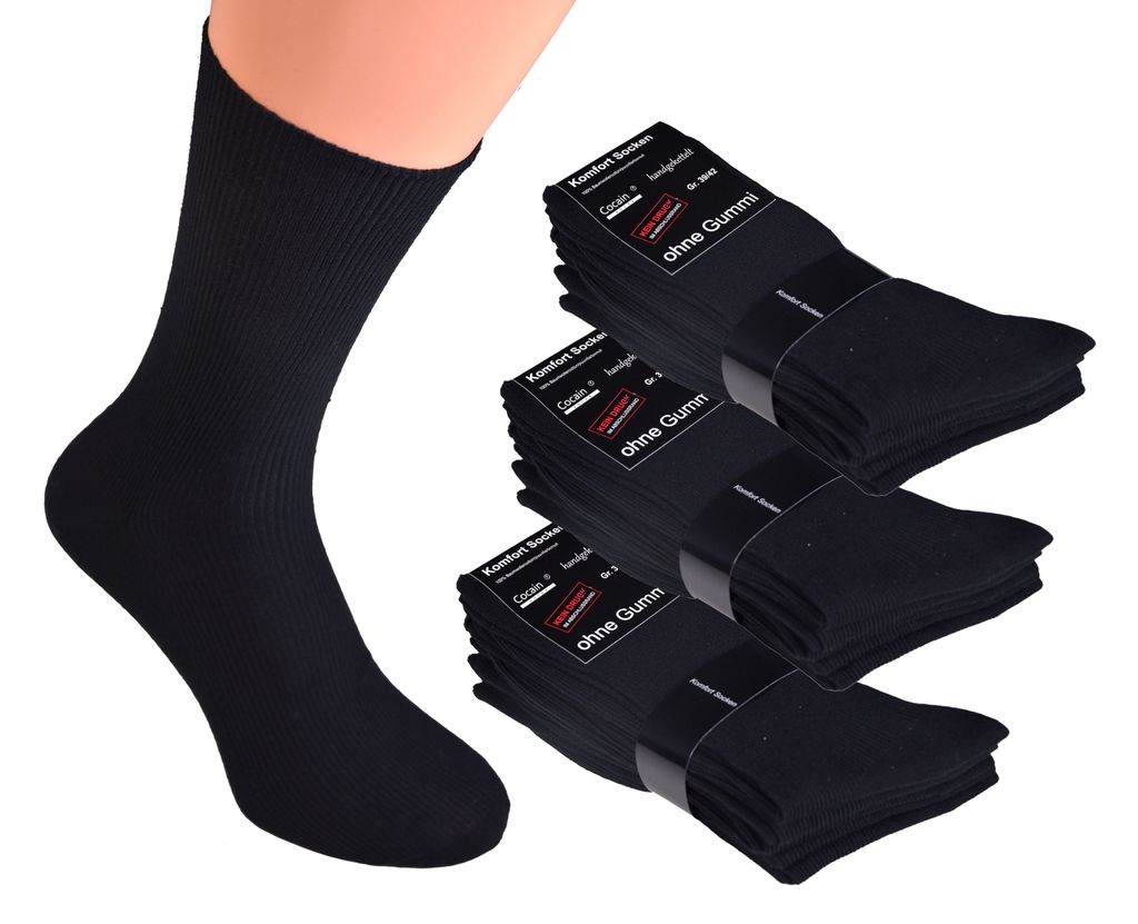 10 Paar Comfort Socken Herren Damen Baumwolle ohne Gummi ohne Naht Business 