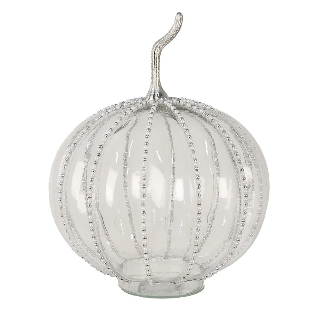 Citrouille Décorative en Verre Transparent 33cm - Objet Design de Table
