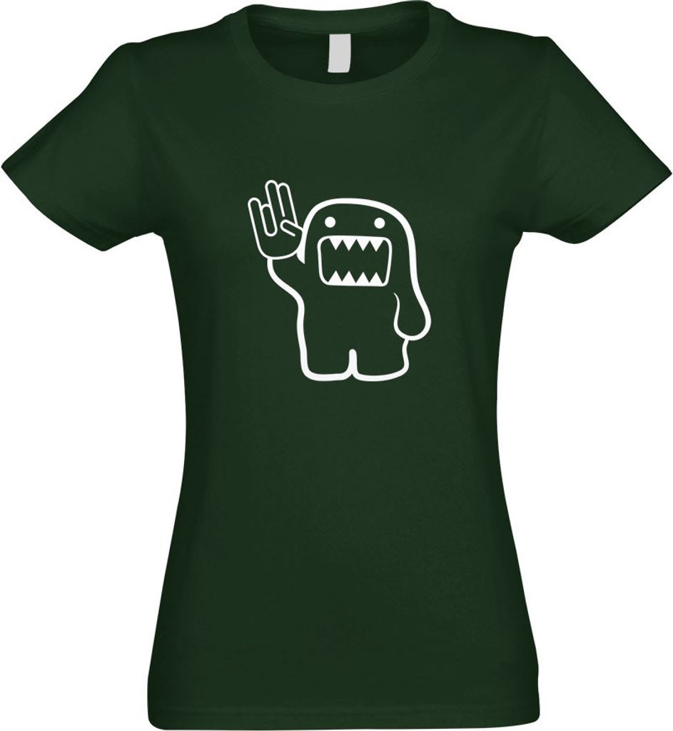 Kiwistar - T-Shirt tailliert - Damen - flaschengrün - Domo Shocker - mit Motiv Bedruckt - Funshirt Design - Sport - Freizeit - Damen - S