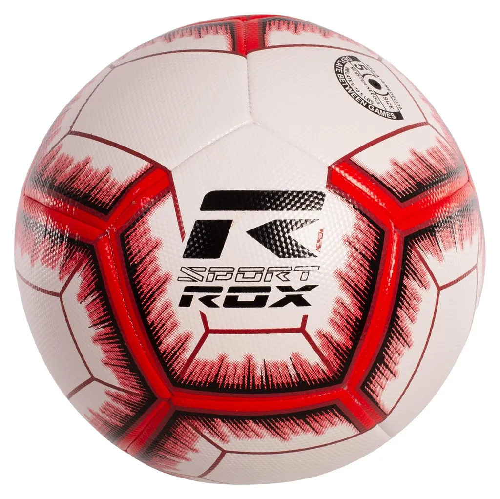 Ballon de football Rox R-Mundial avec revêtement blanc rouge robuste