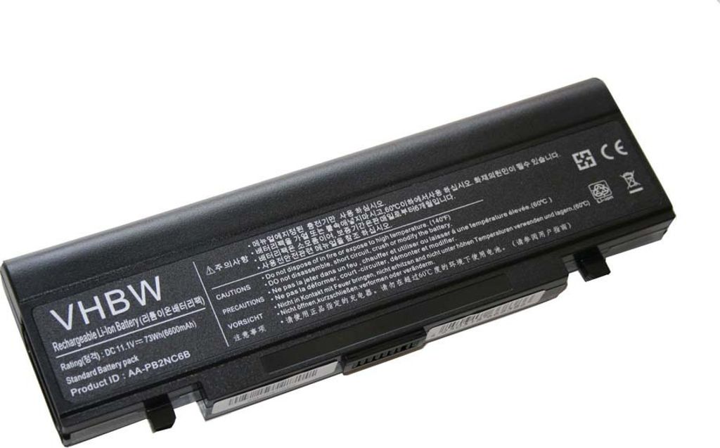 vhbw Akku kompatibel mit Samsung R 39-DY06, R45-1730 Cutama, R45-K004, R45-K005, R45-C1500 Cerona, R45-K0 Notebook (6600 mAh, 11,1 V, Li-Ion)
