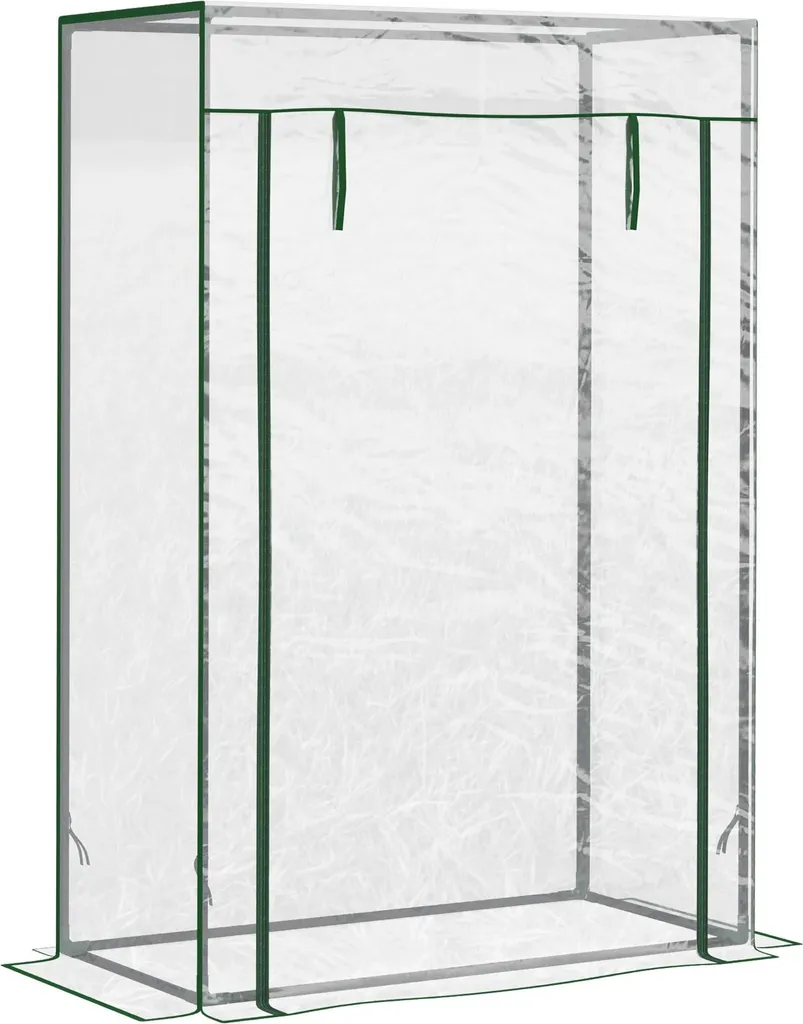 Petite serre transparente 150cm de haut avec structure métal durable