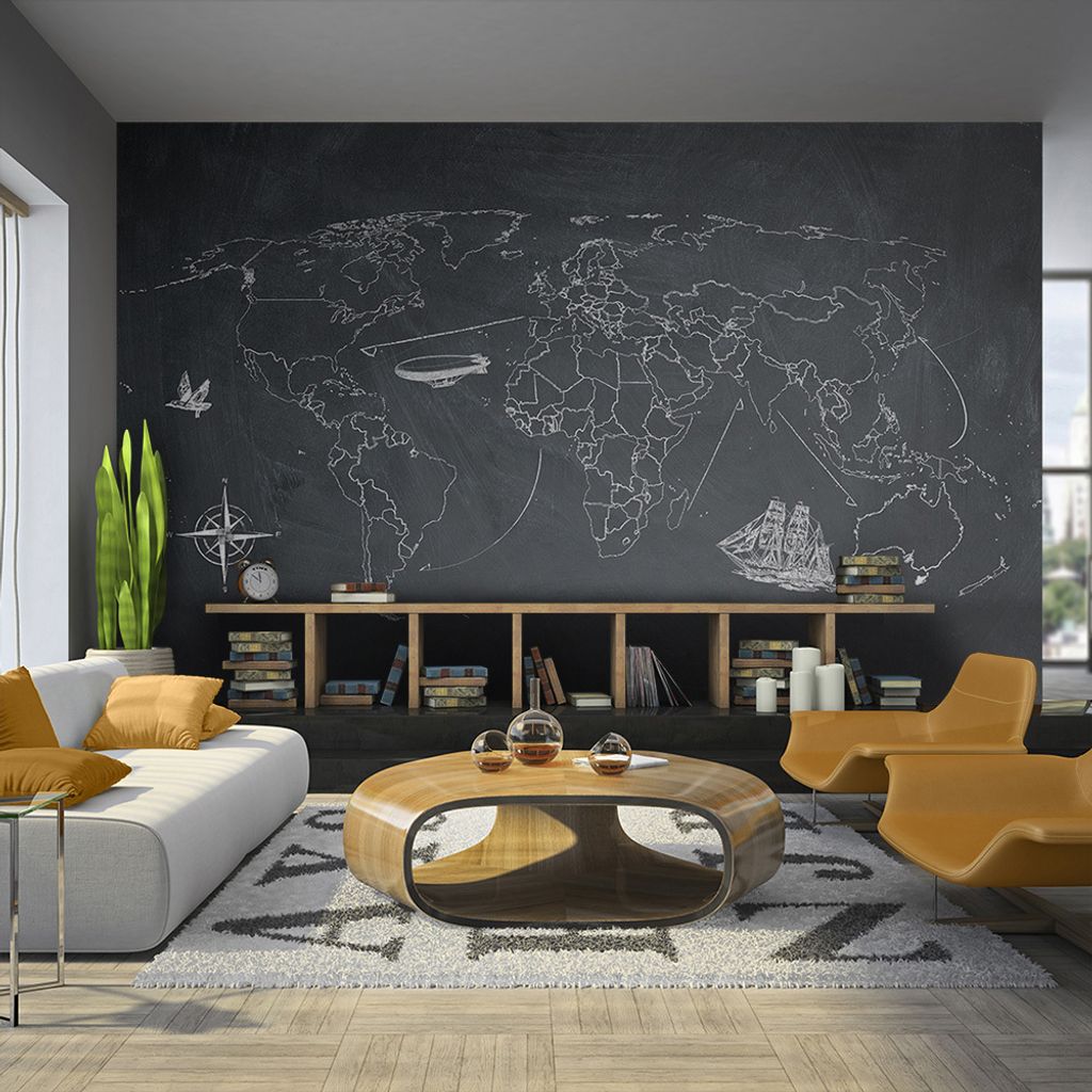 Basera Fototapete Weltkartenmotiv 10040910-63, Vliestapete, 300x231 cm