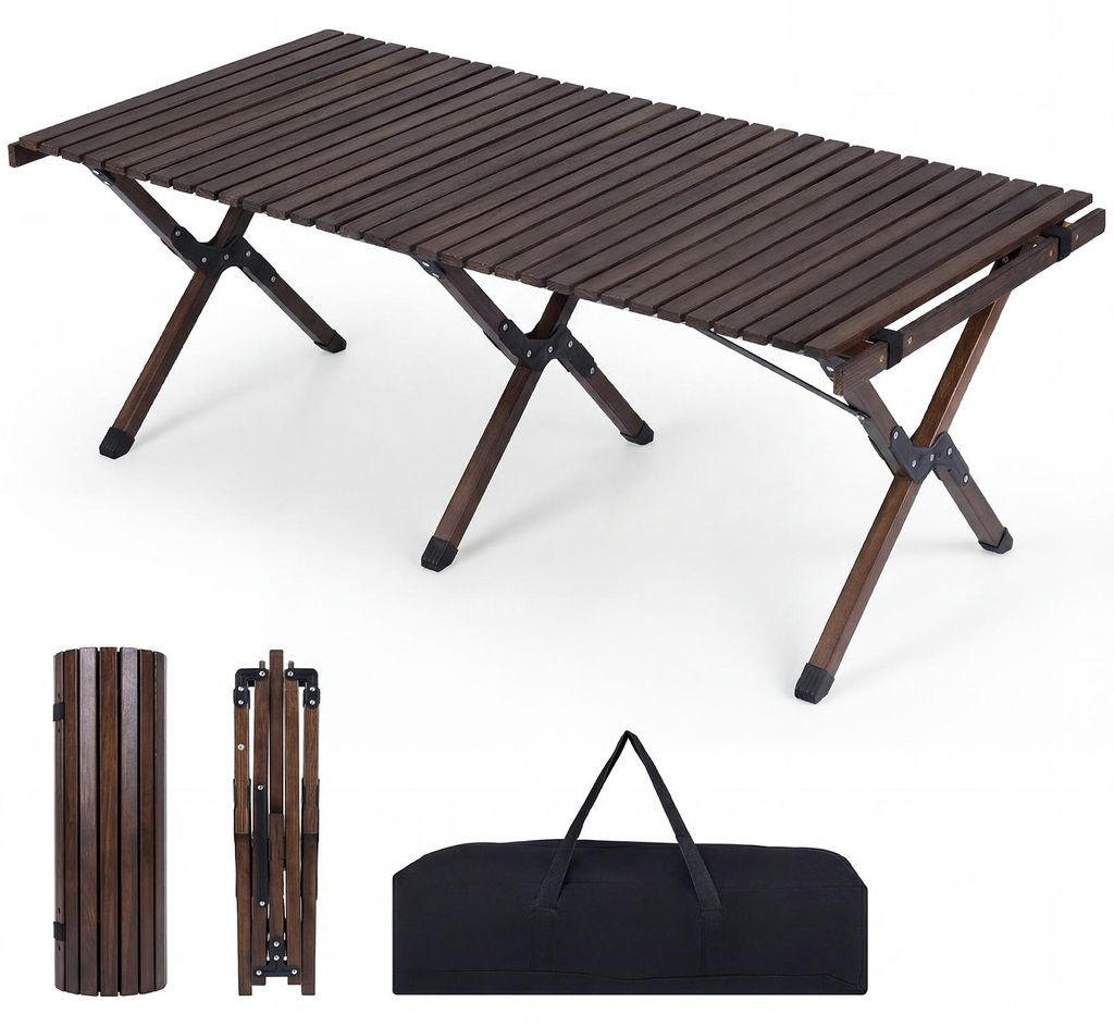 COSTWAY Campingtisch klappbar, Picknicktisch aus Holz mit Produktbild 