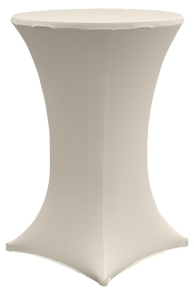 Stehtischhusse Stretch 70 cm beige Tischdecke Husse Produktbild 