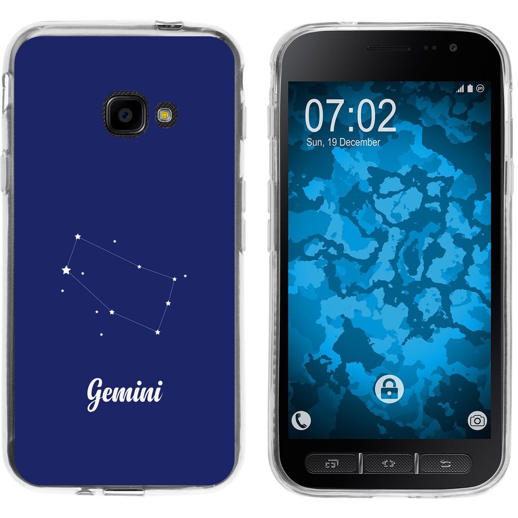 PhoneNatic Case kompatibel mit Samsung Galaxy Xcover 4 / 4s Silikon-Hülle SternzeichenGemini M12