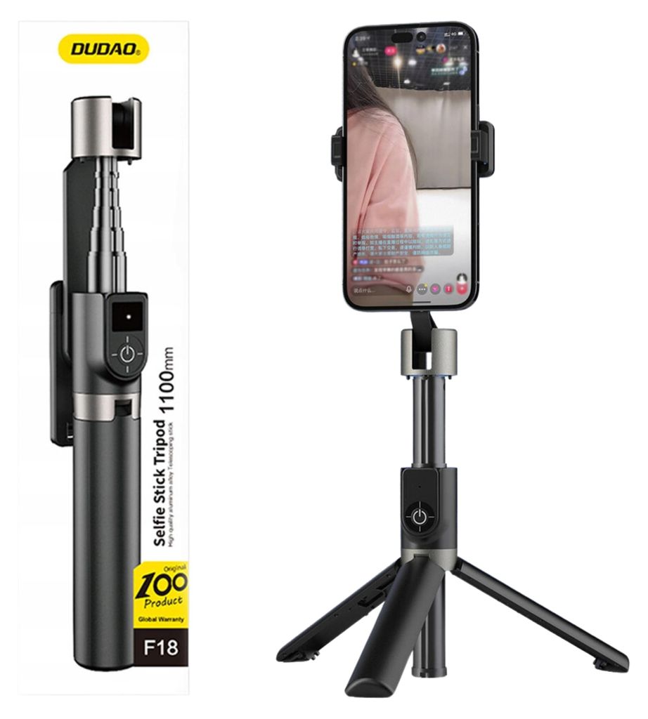 DUDAO F18 Selfie Stick Black Pasivní držák mobilního Obrázek produktu 