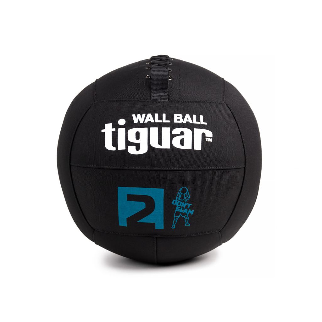 tiguar Wall Ball 2 kg Medizinball für Functional Training, Cross-Training, Rehabilitation, Durchmesser 32 cm, rutschfest, schwarz