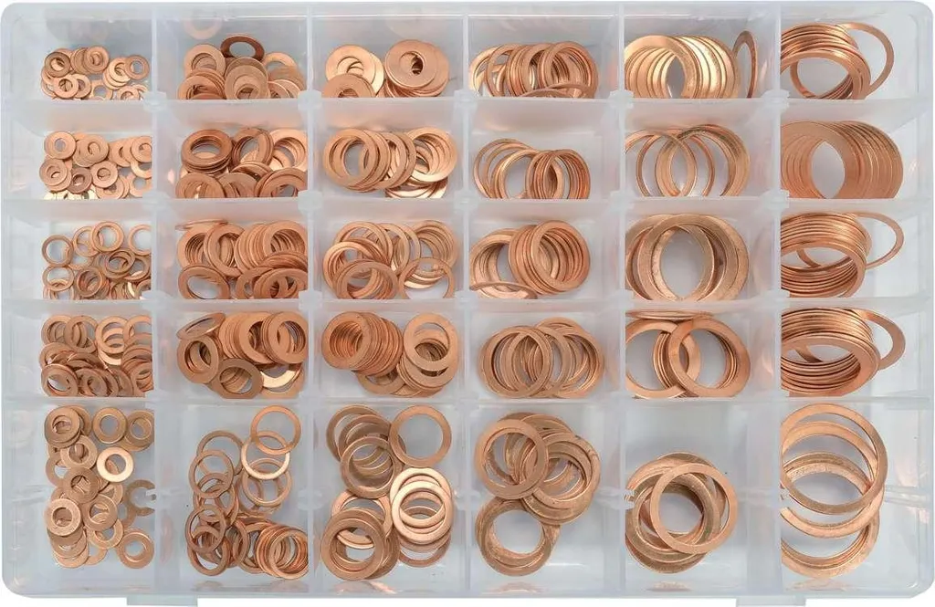 Jeu de rondelles en cuivre 580 pièces assortiment de joints plats