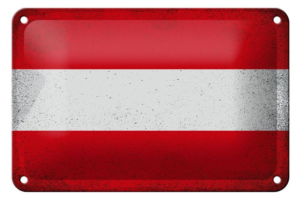 Blechschild Flagge Österreich 18x12cm Flag Austria Vintage Produktbild 