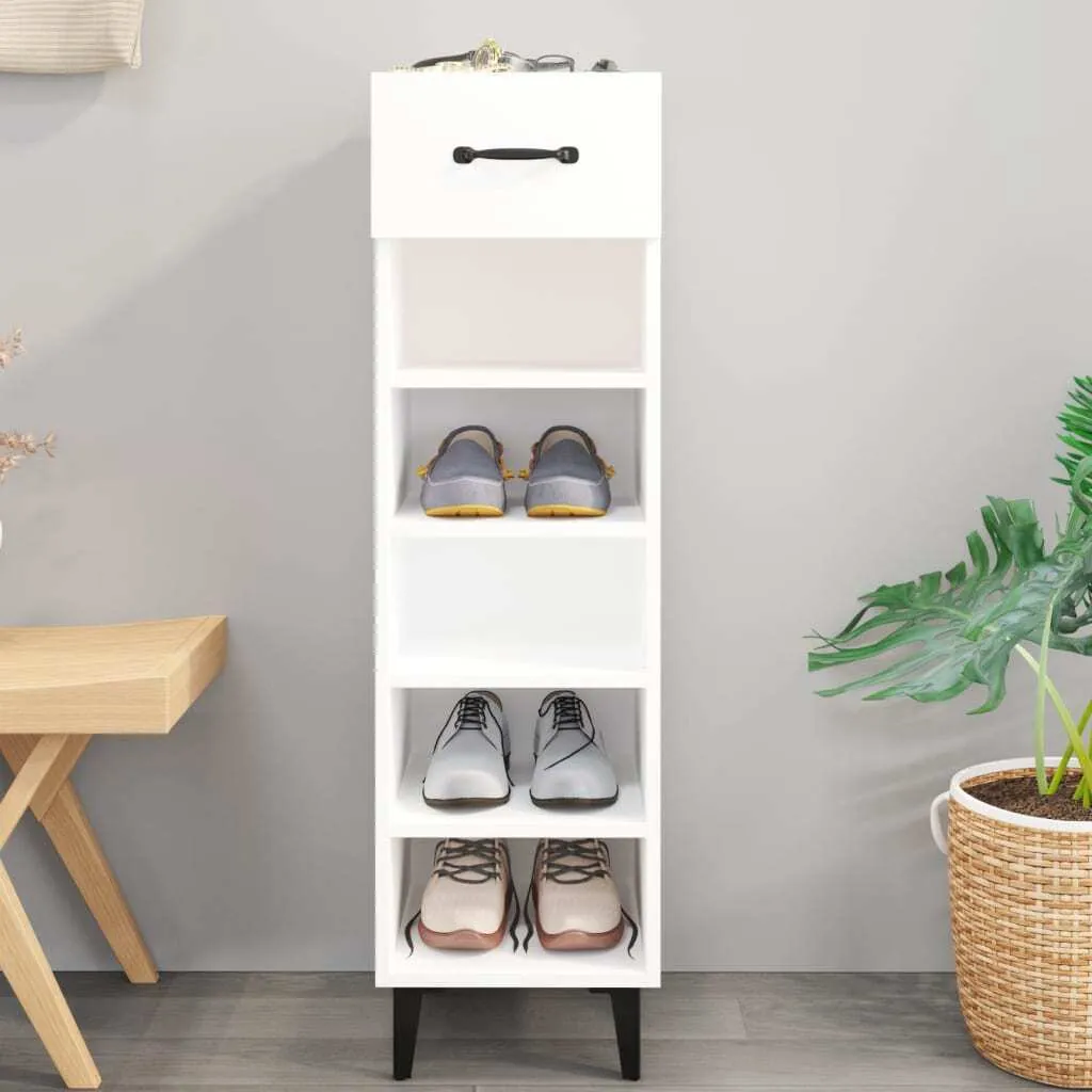 Organizer Scarpe vidaXL Bianco 30x35x105 cm Legno Multistrato - 9