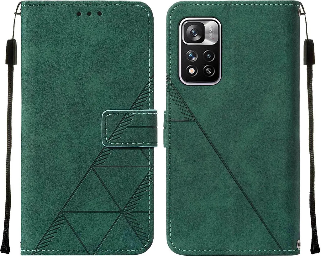 Cover Portafoglio Poco X4 Verde NFC - Protezione Pelle Goffrata Chic
