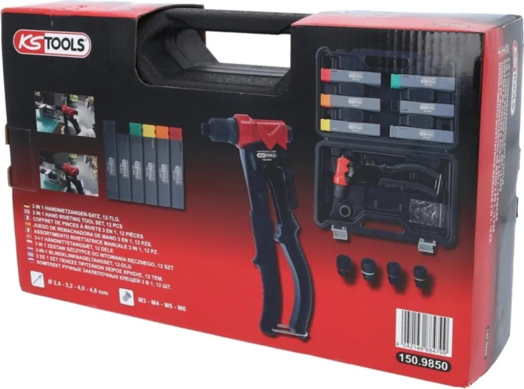 Set KS TOOLS 150.9850 | Pinza Rivetti e Dadi Professionale 3-in-1 - 11