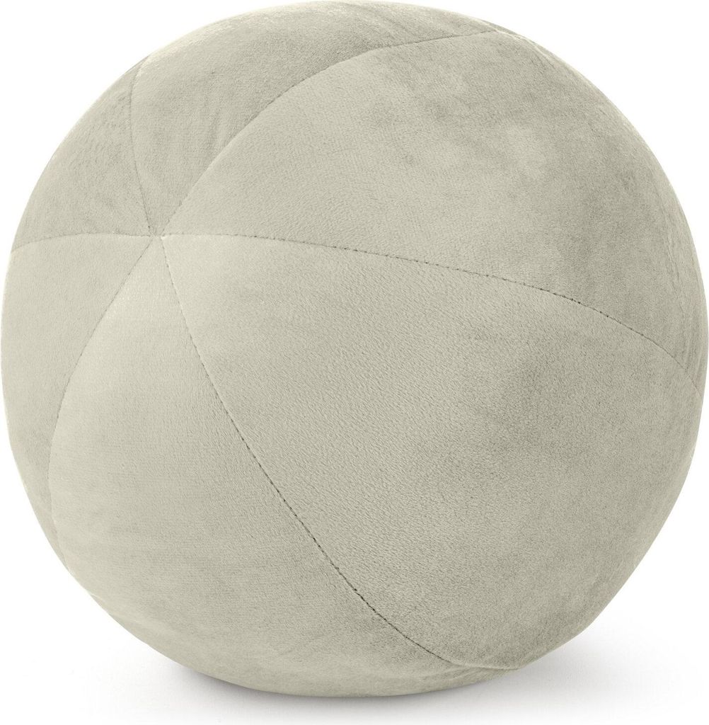 EUROFIRANY | Kissen - Kugel 24 cm - cremefarbenes Dekokissen - Stilvoll