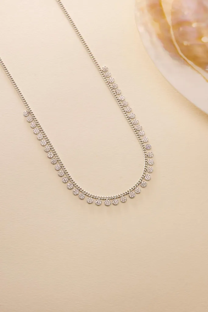 Collier Argent 925 Anti-Ternissement avec Zircone pour Peau Sensible