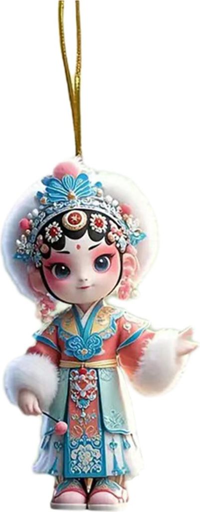 Chinesische Opernfigur, traditionelle chinesische Opernmädchenpuppe, hängender Weihnachtsbaumschmuck aus Acryl, für die Weihnachtsdekoration zu ...
