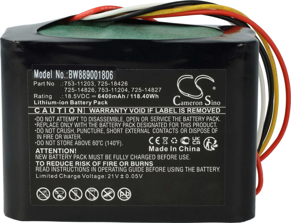 vhbw Akku kompatibel mit Cub Cadet XR5 2000, 1000, 1000 2021 Rasenroboter (6400mAh 18,5V Li-Ion)
