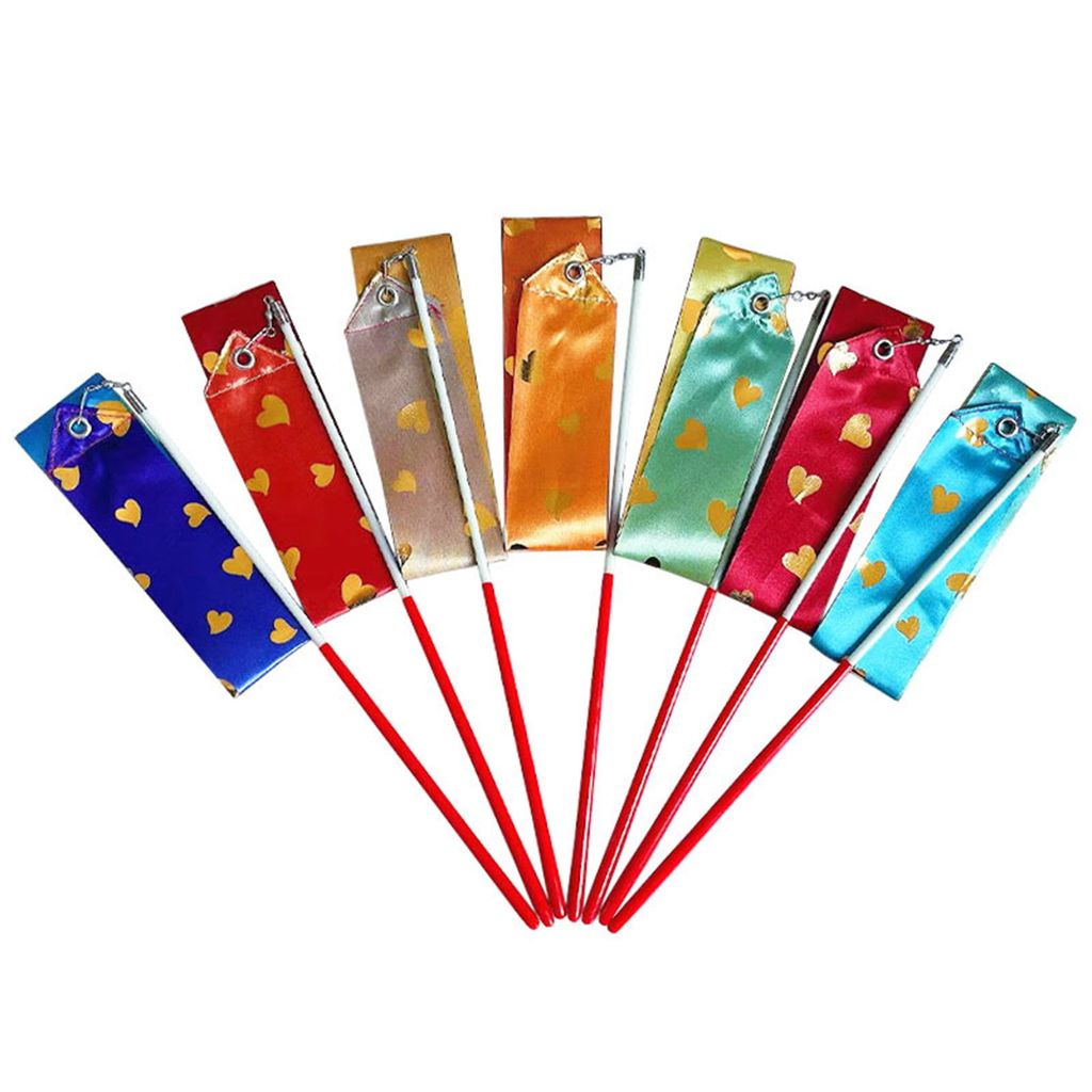 Rhythmisches Gymnastikband, leuchtende Farben, extra weich, glatt, flexibel, Tanzstab, Wirbel-Tanzband für Kinder