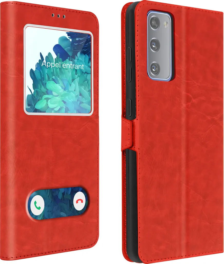 Cover Rossa Samsung Galaxy S20 FE - Vedi Notifiche e Rispondi Subito